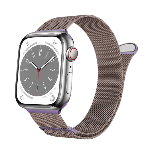 Skorter | For Apple Watch 42mm Two Colors Milanese Loop Magnetic Bracelet (Pink Purple)