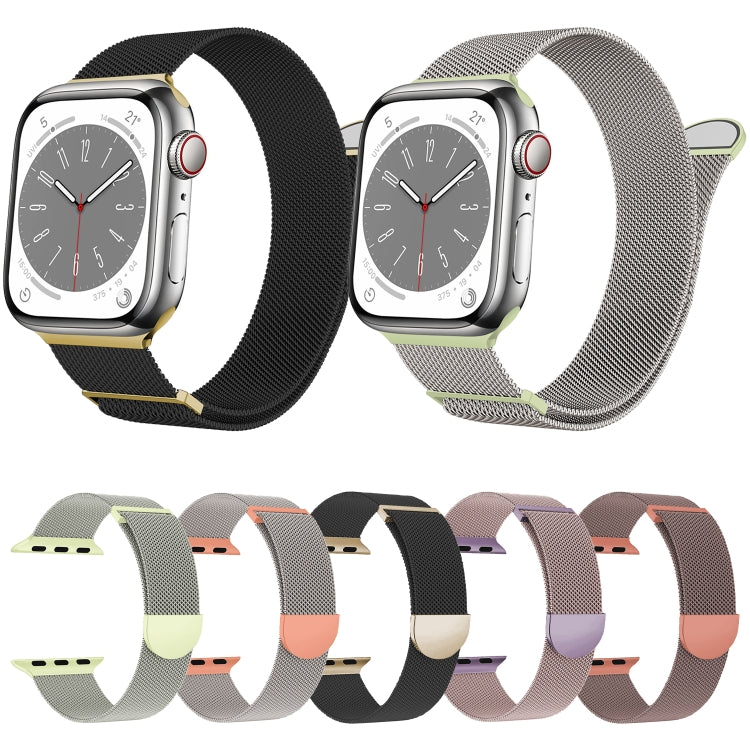 Skorter | For Apple Watch 42mm Two Colors Milanese Loop Magnetic Bracelet (Pink Purple)