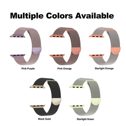 Skorter | For Apple Watch SE 2023 40mm Two Colored Milanese Loop Magnetic Watch Band (Starlight Orange)