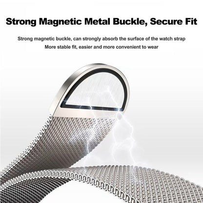 Skorter | For Apple Watch SE 2022 40mm Two Colored Milanese Loop Magnetic Watch Band (Black Gold)