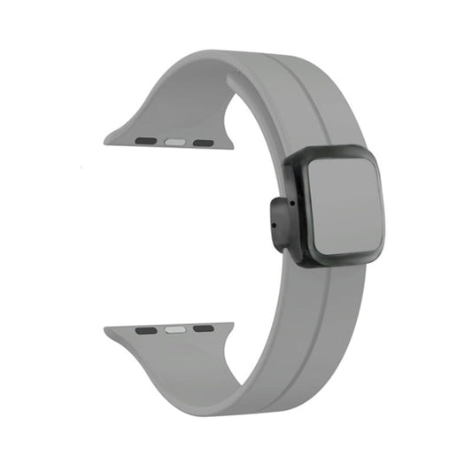 Skorter | For Apple Watch SE 2023 40mm Magnetic Square Buckle Silicone Watch Band (Cloud Gray)