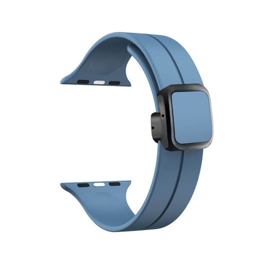 Skorter | For Apple Watch 42mm Magnetic Square Buckle Silicone Strap (Blue)