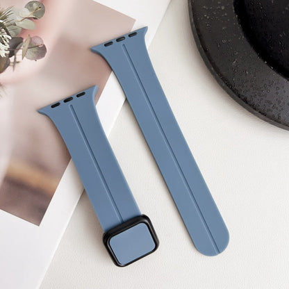 Skorter | For Apple Watch 42mm Magnetic Square Buckle Silicone Strap (Blue)