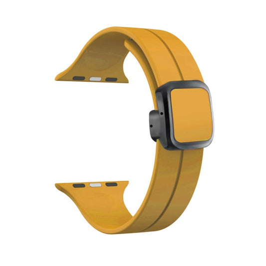 Skorter | For Apple Watch 42mm Magnetic Square Buckle Silicone Watch Band (Yellow)