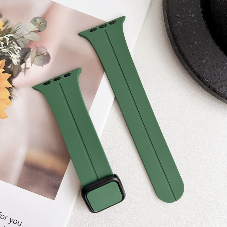 Skorter | For Apple Watch 42mm Magnetic Square Buckle Silicone Watch Band (Alfalfa)