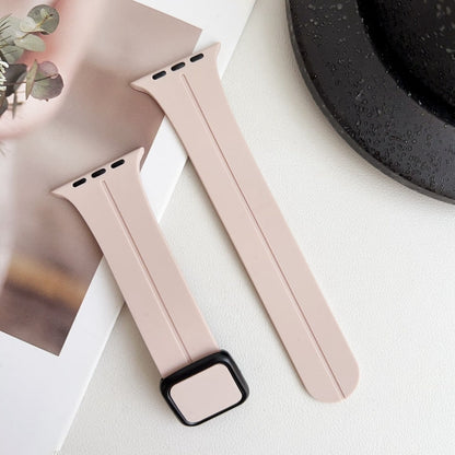 Skorter | For Apple Watch 38mm Magnetic Square Buckle Silicone Strap (Sandpink)