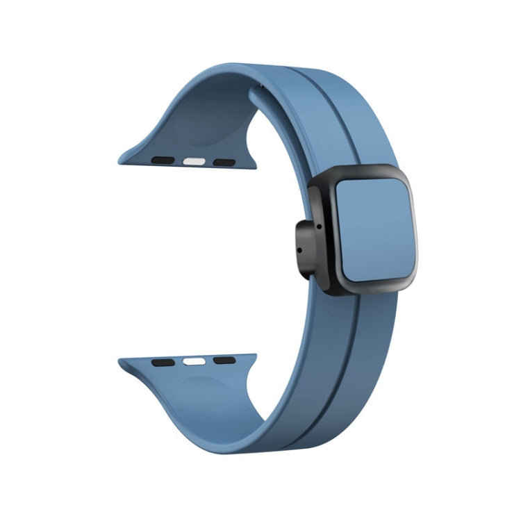 Skorter | For Apple Watch 38mm Magnetic Square Buckle Silicone Strap (Blue)