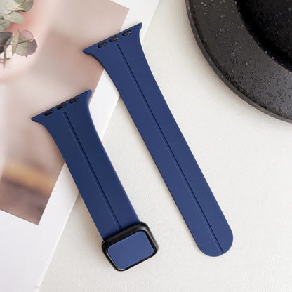 Skorter | For Apple Watch 38mm Magnetic Square Buckle Silicone Watch Strap (Midnight Blue)