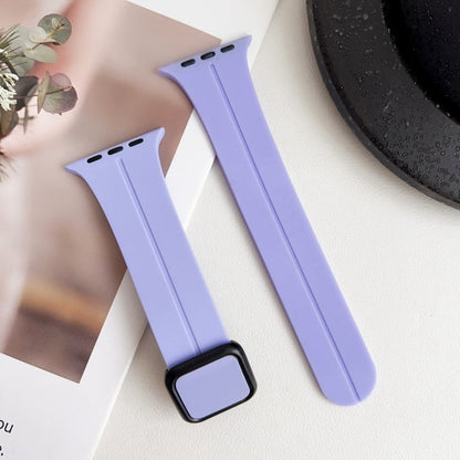 Skorter | For Apple Watch 38mm Magnetic Square Buckle Silicone Watch Band (Lilac Purple)