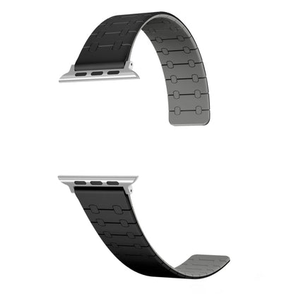 Skorter | For Apple Watch 42mm Two Color Loop Magnetic Silicone Band (Black+Gray)