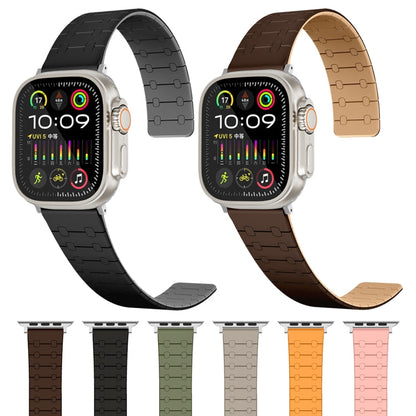 Skorter | For Apple Watch SE 2023 40mm Two Color Loop Magnetic Silicone Watch Band (Green+Gray)