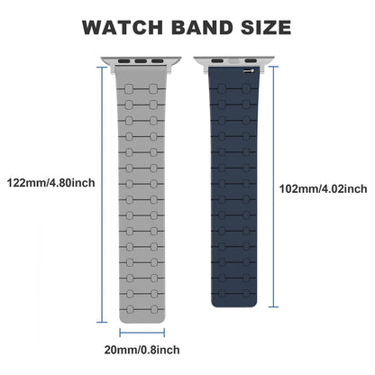 Skorter | For Apple Watch SE 2023 40mm Two Color Loop Magnetic Silicone Watch Band (Green+Gray)
