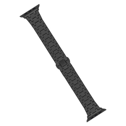 Skorter | For Apple Watch SE 2023 44mm Double T Stainless Steel Bracelet (Black)