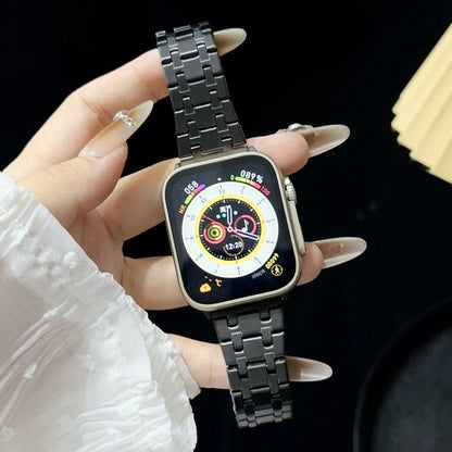 Skorter | For Apple Watch SE 2023 44mm Double T Stainless Steel Bracelet (Black)