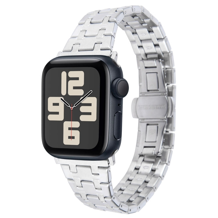 Skorter | For Apple Watch SE 2023 44mm Double T Stainless Steel Strap (Silver)