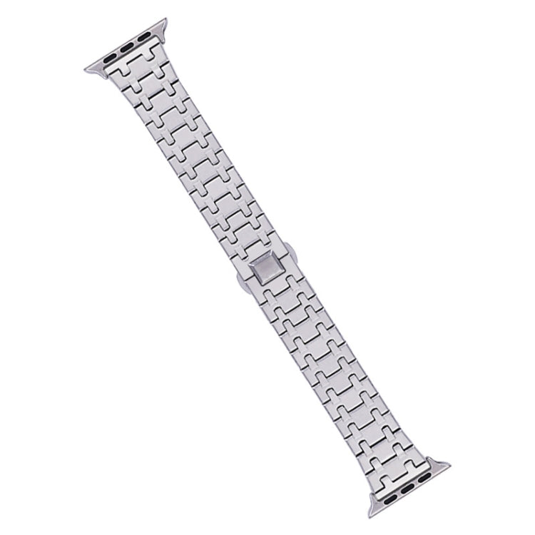 Skorter | For Apple Watch SE 2023 44mm Double T Stainless Steel Strap (Silver)
