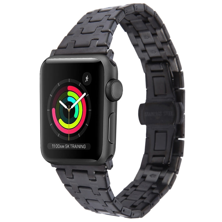 Skorter | For Apple Watch 42mm Double T Stainless Steel Bracelet (Black)
