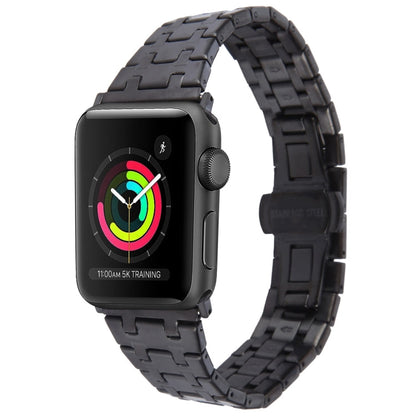 Skorter | For Apple Watch 42mm Double T Stainless Steel Bracelet (Black)