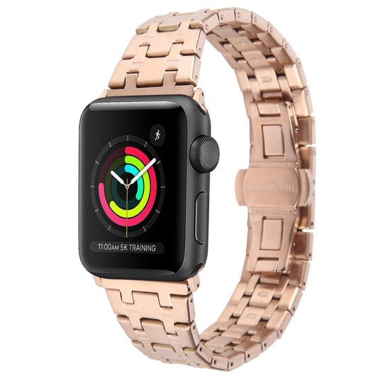 Skorter | For Apple Watch 42mm Double T Stainless Steel Watch Band (Rose Gold)