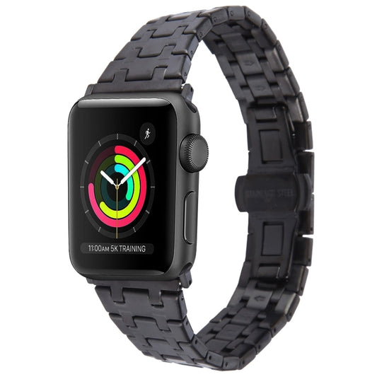 Skorter | For Apple Watch 38mm Double T Stainless Steel Bracelet (Black)