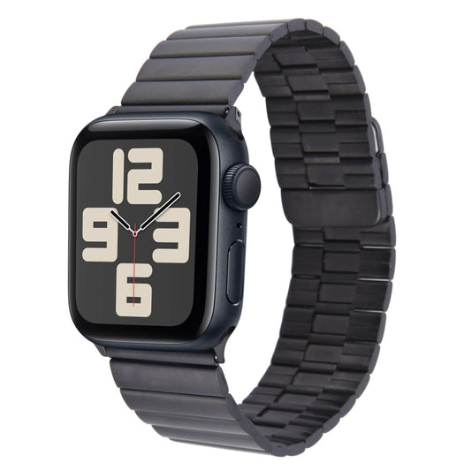 Skorter | For Apple Watch SE 2023 44mm Bamboo Stainless Steel Magnetic Watch Band (Black)
