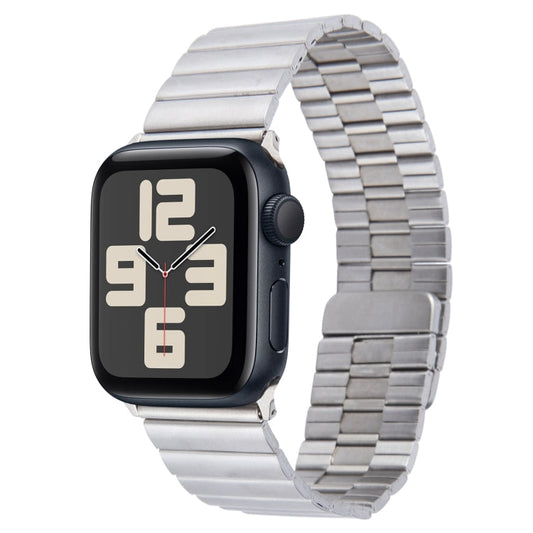 Skorter | For Apple Watch SE 2023 44mm Bamboo Stainless Steel Magnetic Watch Band (Silver)