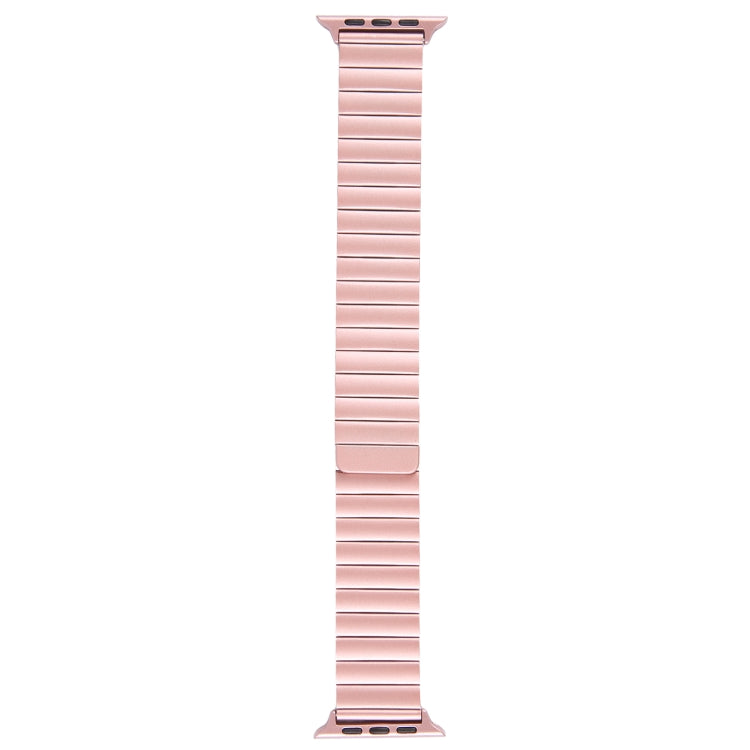 Skorter | For Apple Watch SE 2023 44mm Bamboo Stainless Steel Magnetic Wristwatch (Pink)