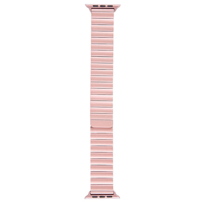 Skorter | For Apple Watch SE 2023 44mm Bamboo Stainless Steel Magnetic Wristwatch (Pink)
