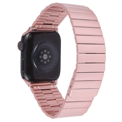Skorter | For Apple Watch SE 2023 44mm Bamboo Stainless Steel Magnetic Wristwatch (Pink)