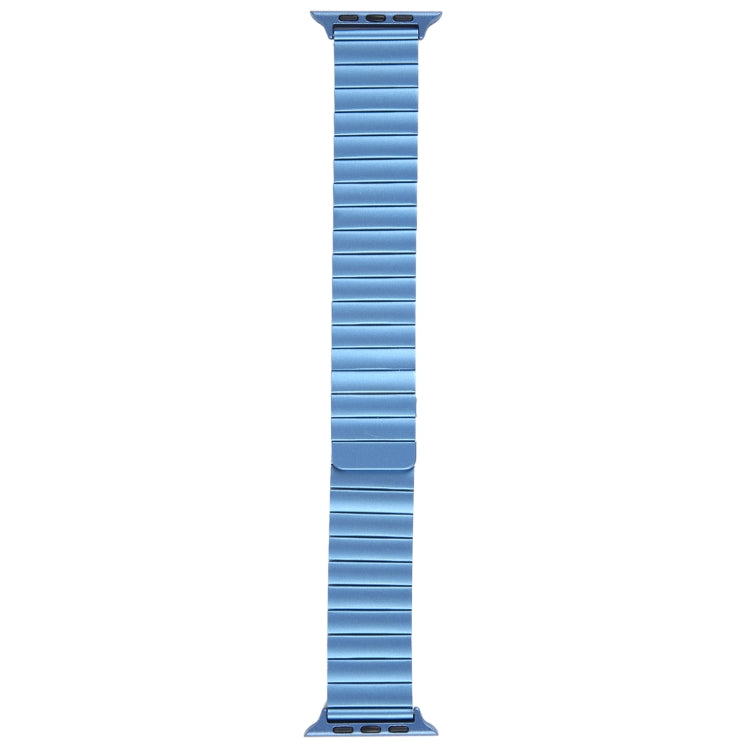 Skorter | For Apple Watch SE 2023 44mm Bamboo Stainless Steel Magnetic Wristwatch (Blue)