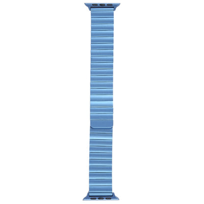 Skorter | For Apple Watch SE 2023 44mm Bamboo Stainless Steel Magnetic Wristwatch (Blue)