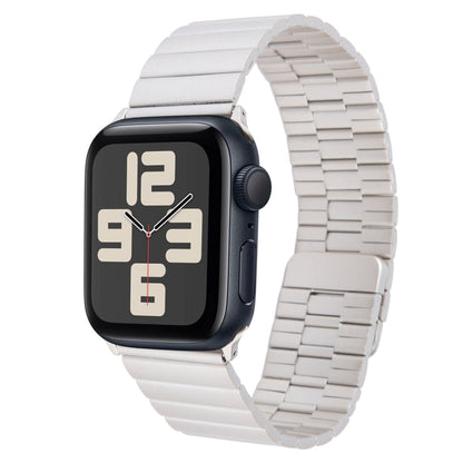 Skorter | For Apple Watch SE 2023 44mm Bamboo Stainless Steel Magnetic Wristwatch (Starlight)