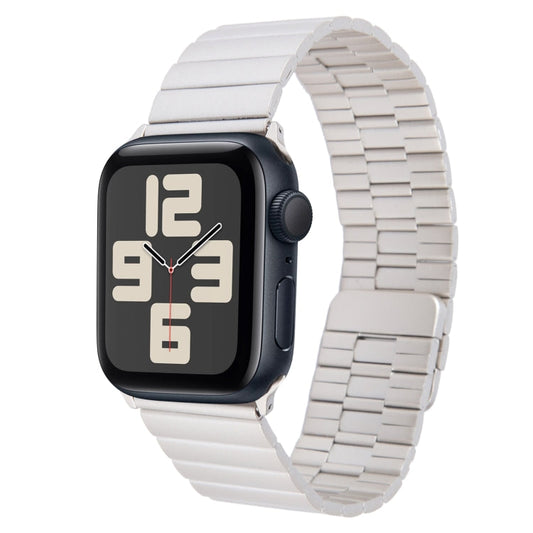 Skorter | For Apple Watch SE 2023 44mm Bamboo Stainless Steel Magnetic Wristwatch (Starlight)