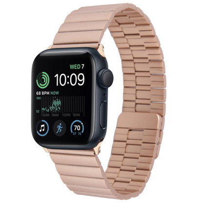 Skorter | For Apple Watch SE 2022 44mm Bamboo Stainless Steel Magnetic Watch Band (Rose Gold)