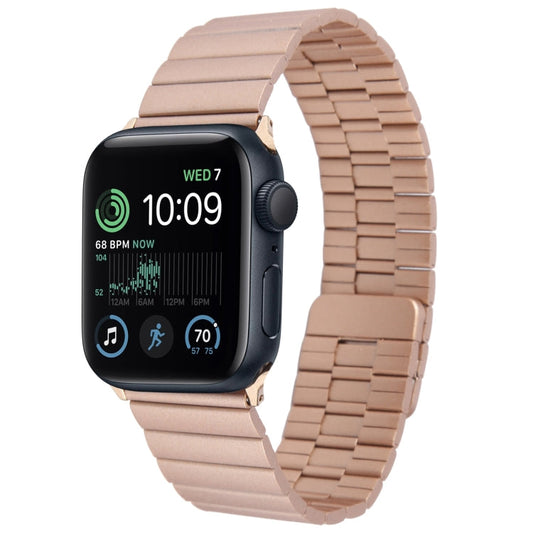Skorter | For Apple Watch SE 2022 44mm Bamboo Stainless Steel Magnetic Watch Band (Rose Gold)