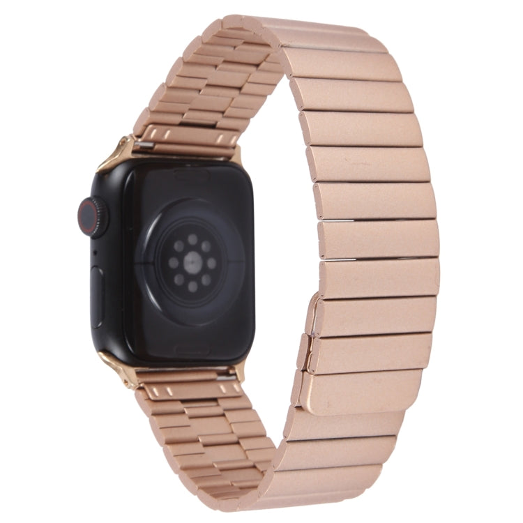Skorter | For Apple Watch SE 2022 44mm Bamboo Stainless Steel Magnetic Watch Band (Rose Gold)