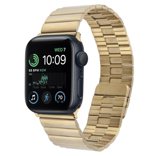 Skorter | For Apple Watch SE 2022 44mm Bamboo Stainless Steel Magnetic Bracelet (Gold)