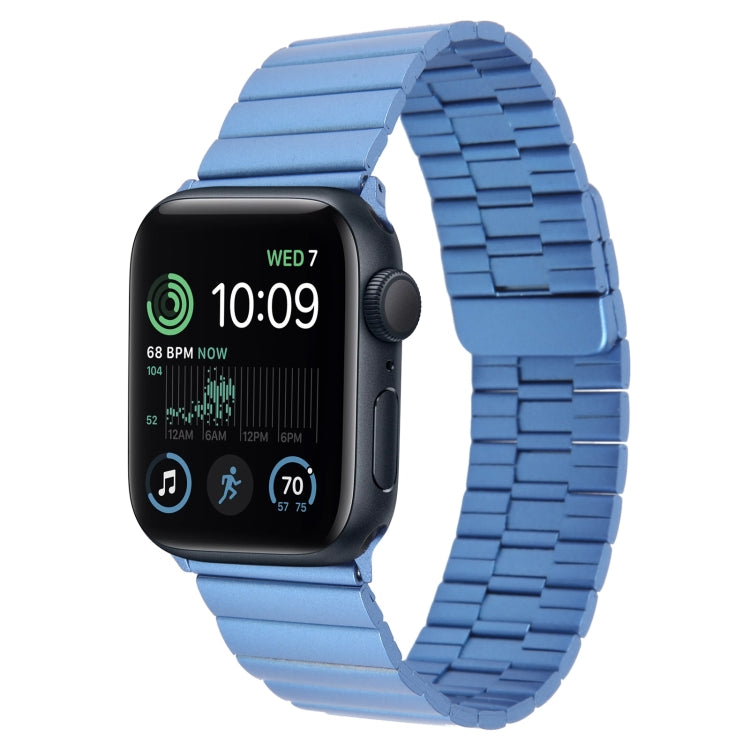 Skorter | For Apple Watch SE 2022 44mm Bamboo Stainless Steel Magnetic Strap (Blue)