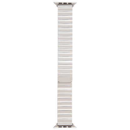 Skorter | For Apple Watch SE 2022 44mm Bamboo Stainless Steel Magnetic Watch Band (Starlight)