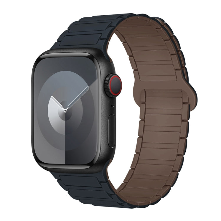 Skorter | For Apple Watch 42mm I-shaped magnetic silicone watch band (Midnight chocolate)