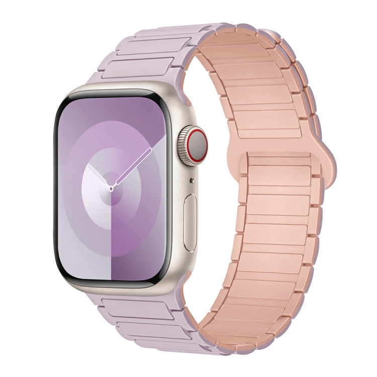 Skorter | For Apple Watch 38mm I-shaped magnetic silicone watch strap (Light Purple Pink)