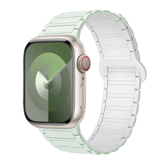Skorter | For Apple Watch 38mm I-shaped magnetic silicone watch band (Mint white)