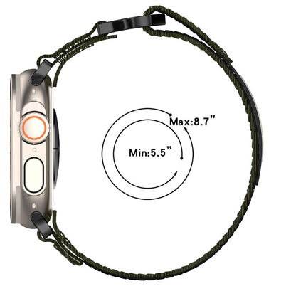 Skorter | For Apple Watch SE 2022 40mm Nylon Velcro Watch Band (Army Green)