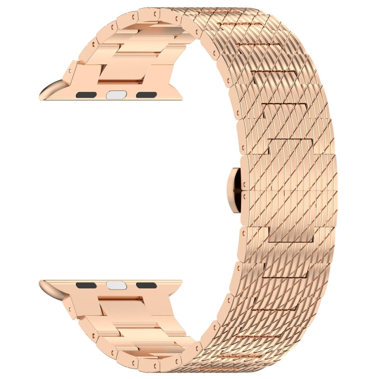 Skorter | For Apple Watch Series 8 41mm Twill Stainless Steel Watch Band (Rose Gold)