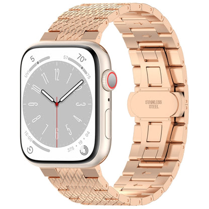 Skorter | For Apple Watch Series 8 41mm Twill Stainless Steel Watch Band (Rose Gold)