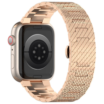 Skorter | For Apple Watch SE 2022 40mm Twill Stainless Steel Bracelet (Rose Gold)