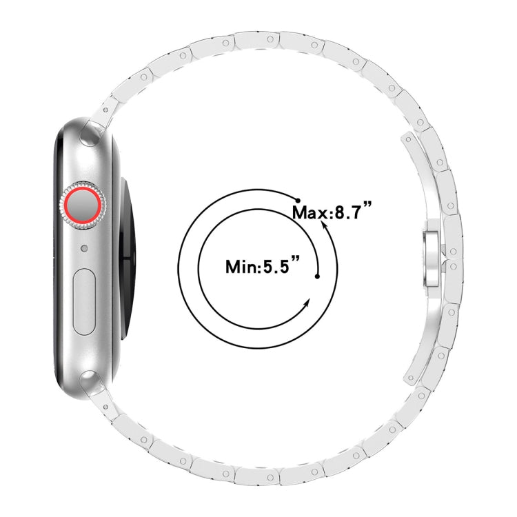 Skorter | For Apple Watch SE 2022 40mm Twill Stainless Steel Band (Silver)
