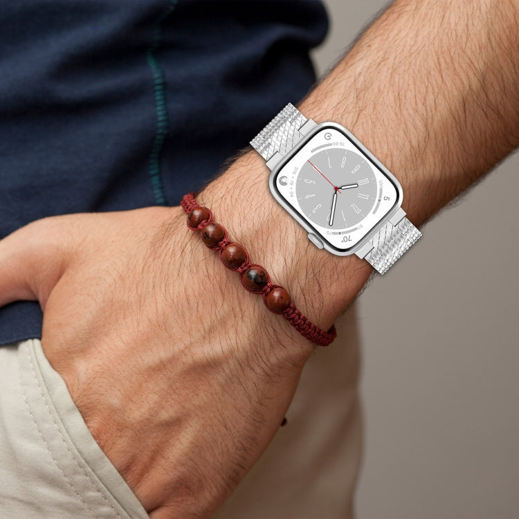 Skorter | For Apple Watch 42mm Twill Stainless Steel Strap (Black)