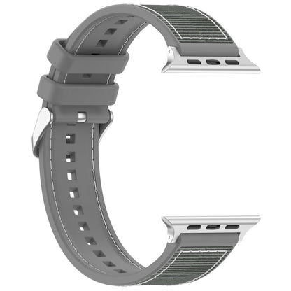 Skorter | For Apple Watch Series 3 38mm Regular Buckle Hybrid Nylon Braided Silicone Strap (Gray)