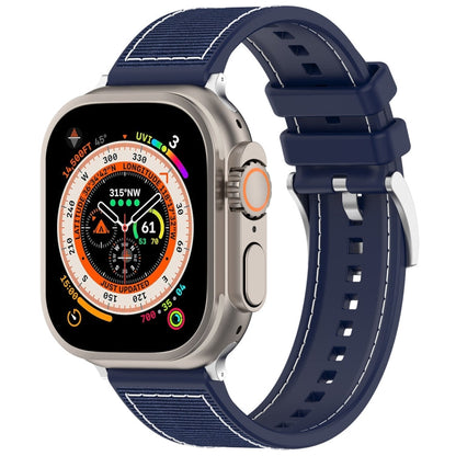 Skorter | For Apple Watch SE 2023 40mm Official Buckle Hybrid Nylon Woven Silicone Watch Band (Midnight Blue)
